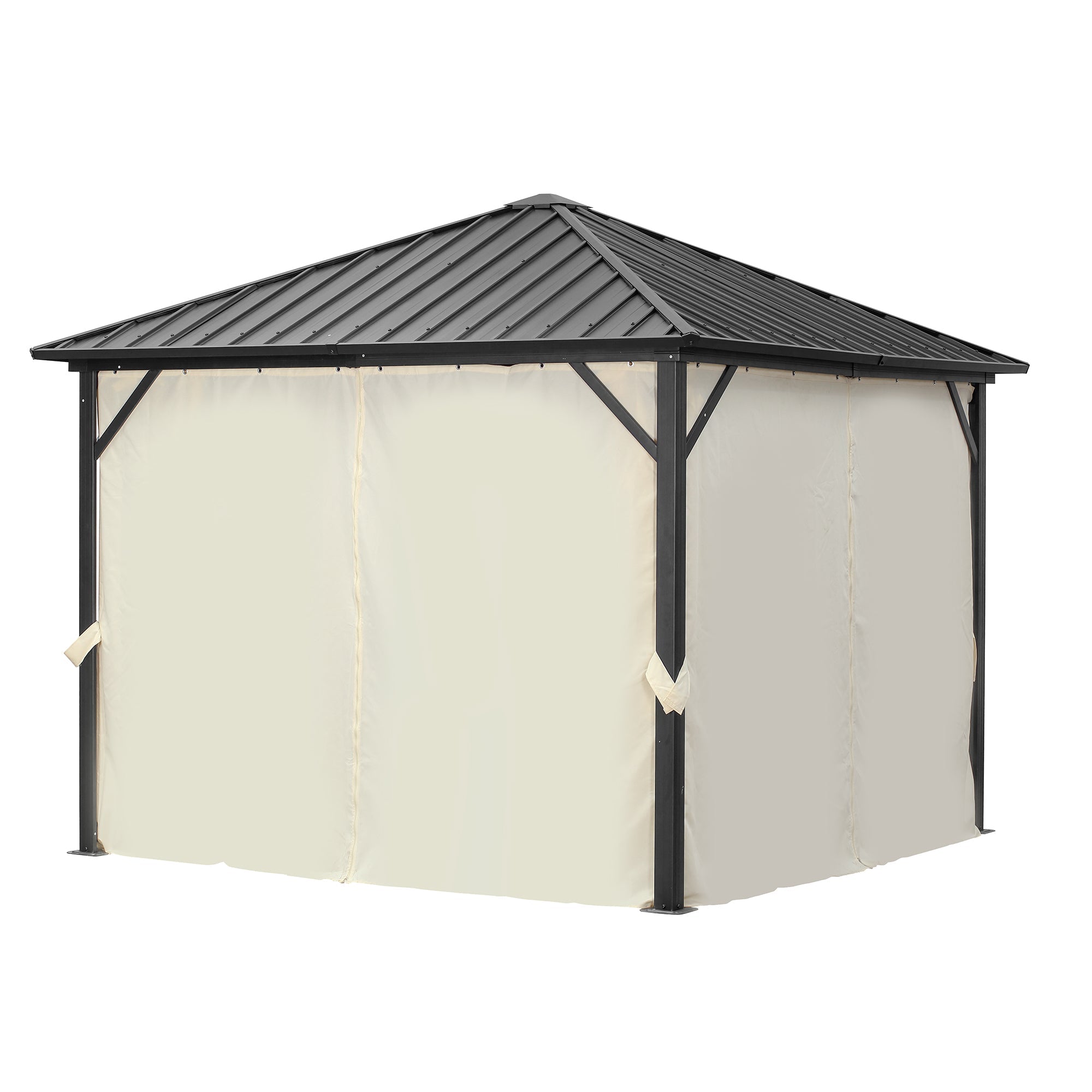 Ainfox 10*10 Ft Outdoor Gazebo With Mosquito, Single-layer top Iron Patio Gazebo
