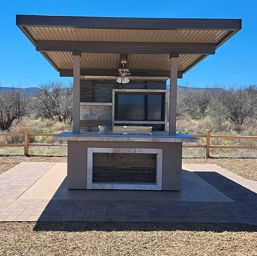 KoKoMo Baja BBQ Island with 12' x 12' Patio Cover