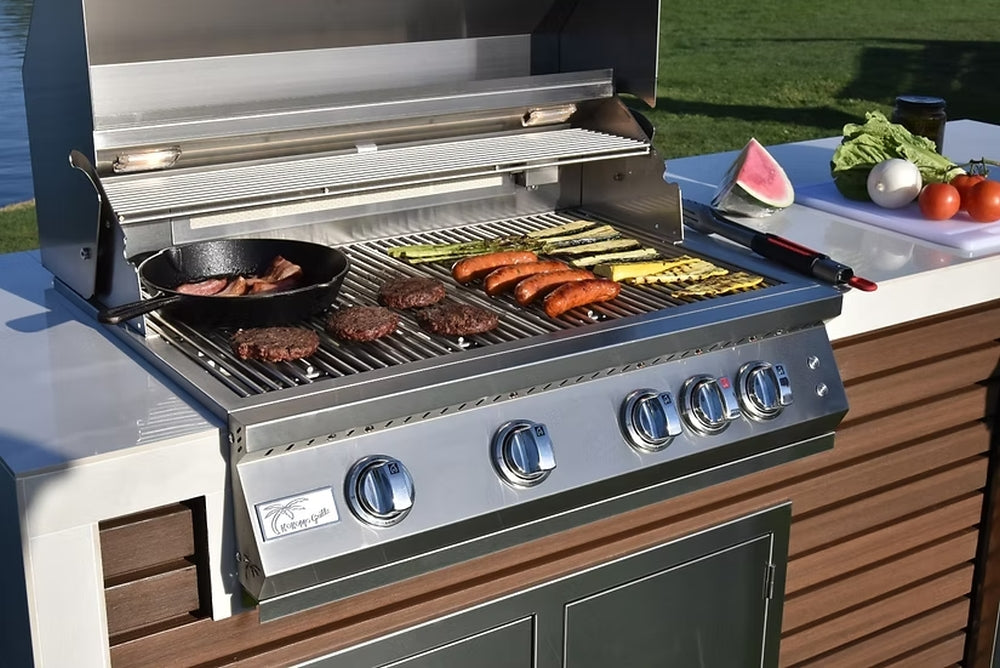 KoKoMo Professional Shiplap Outdoor Kitchen - KoKoMo Grill With Waterfall Edge