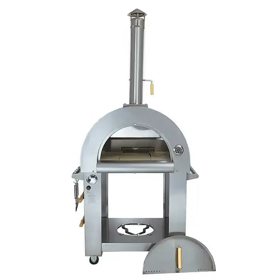KoKoMo 32" Dual Fuel Gas or Wood Fired Stainless Steel Pizza Oven