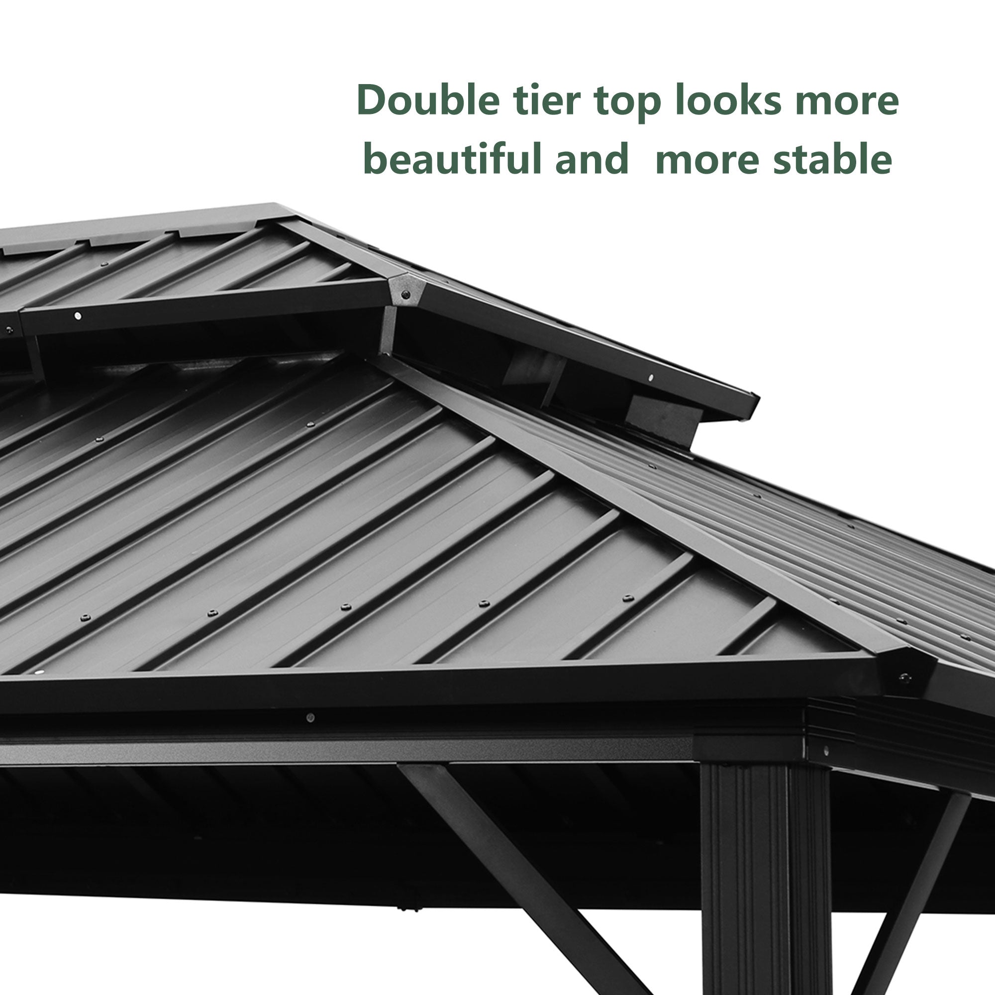 Ainfox 12*16 Ft Patio Gabezo Outdoor Canopy with Mosquito with 2200 lbs weight capacity of snow