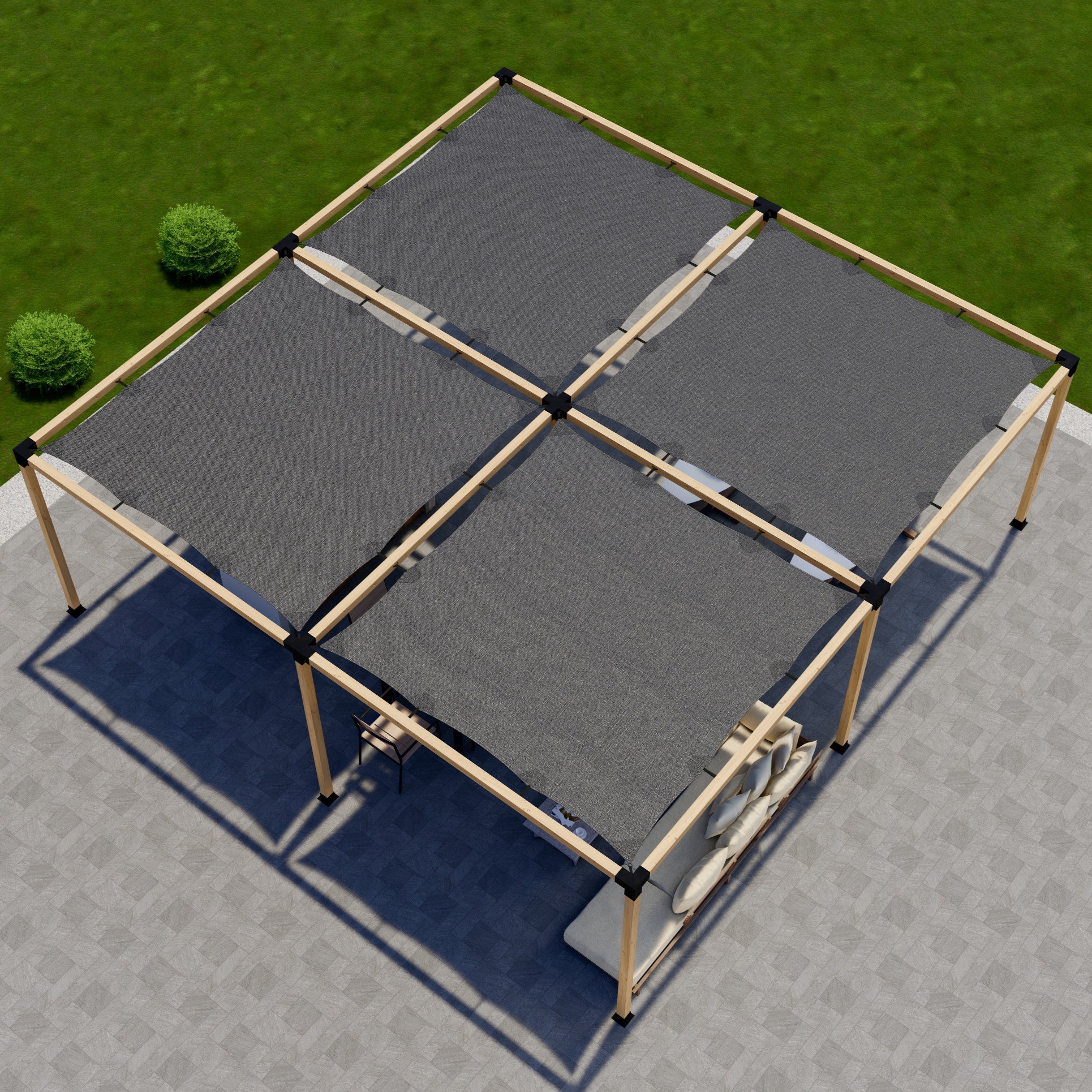 DIY Pergola Kit for a Freestanding Pergola With Canopies - Any Size Up to 24' x 24'