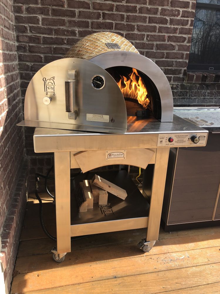 HPC Fire Forno Dual Fuel Wood & Gas Pizza Oven with Mosaic Tile Finish – On Cart