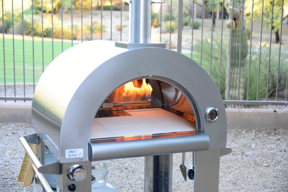 KoKoMo 32" Dual Fuel Gas or Wood Fired Stainless Steel Pizza Oven