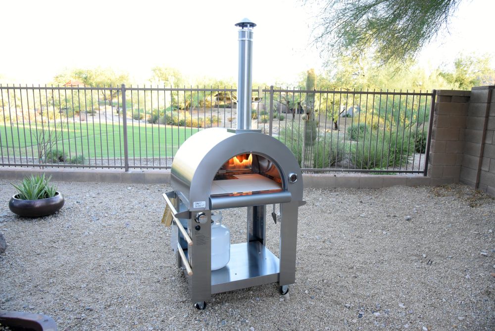 KoKoMo 32" Dual Fuel Gas or Wood Fired Stainless Steel Pizza Oven