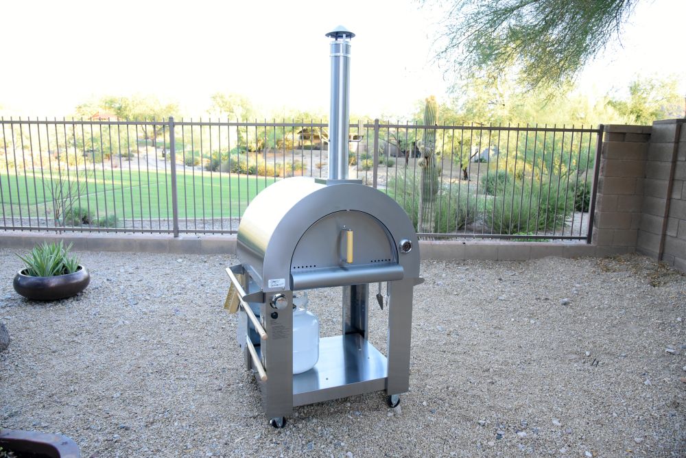 KoKoMo 32" Dual Fuel Gas or Wood Fired Stainless Steel Pizza Oven